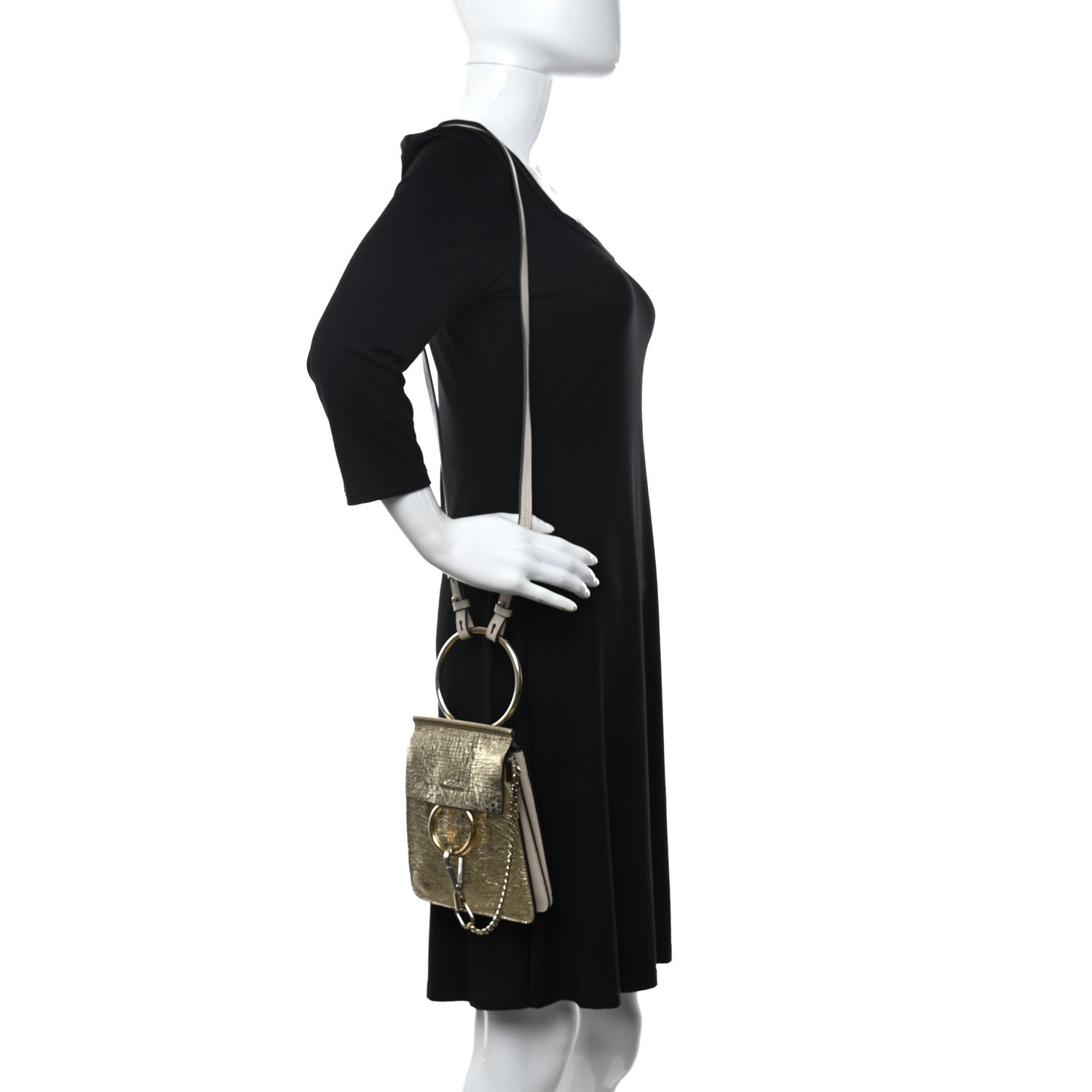 Chloe Metallic Calfskin Mini Faye Bag Gold 2 of 12