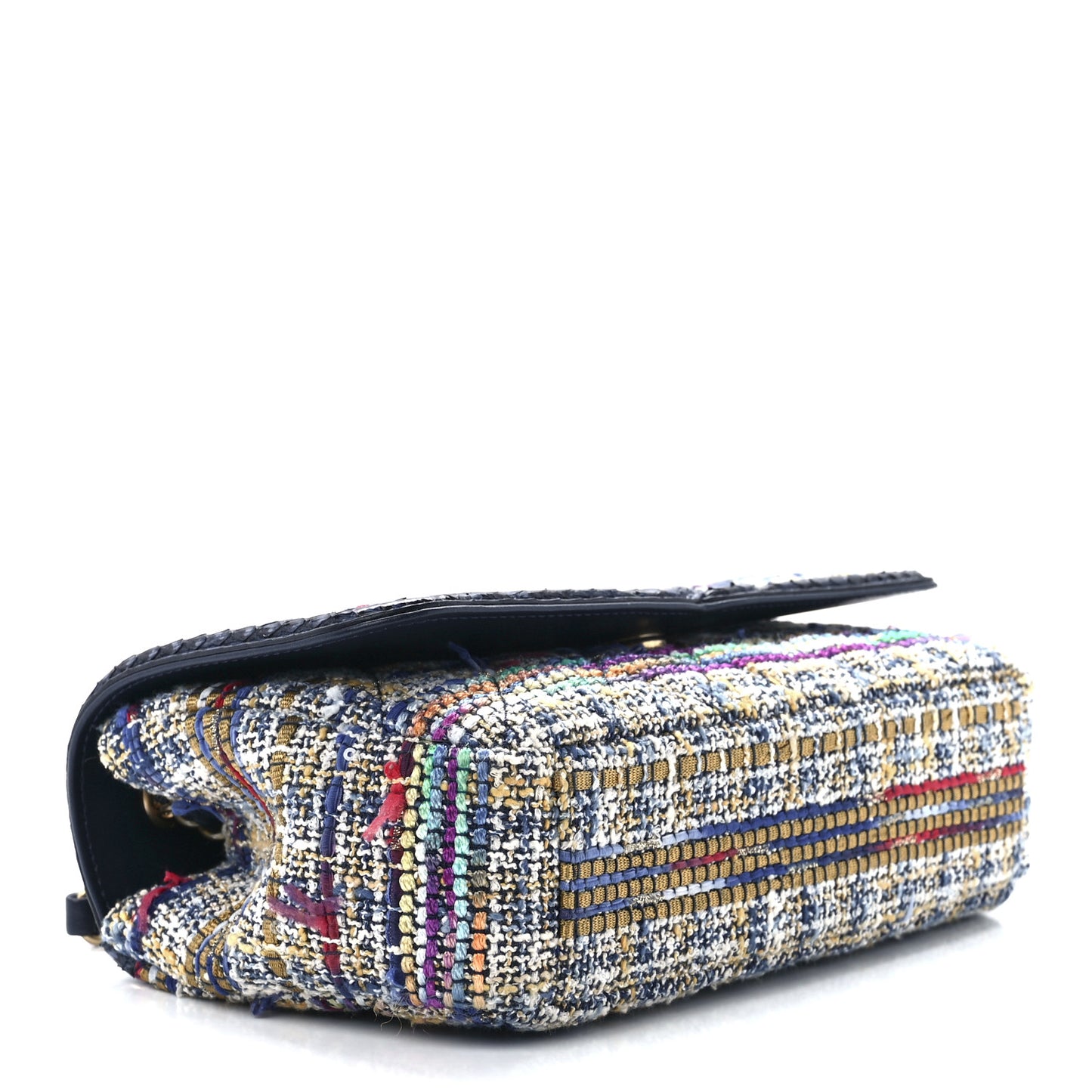 Tweed Snakeskin Quilted Small CC Filigree Flap Multicolor