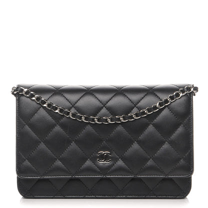 Chanel Lambskin Quilted Wallet On Chain WOC Black 1 of 8