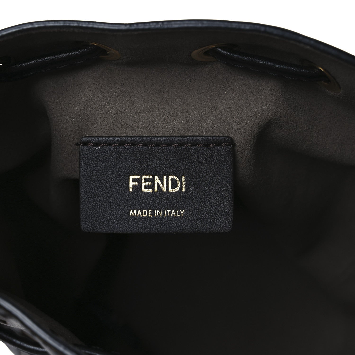 Fendi Vitello Liberty F is Fendi Bi-Color FF 1974 Embossed Mini Mon Tresor Bucket Bag Maya Black 6 of 11