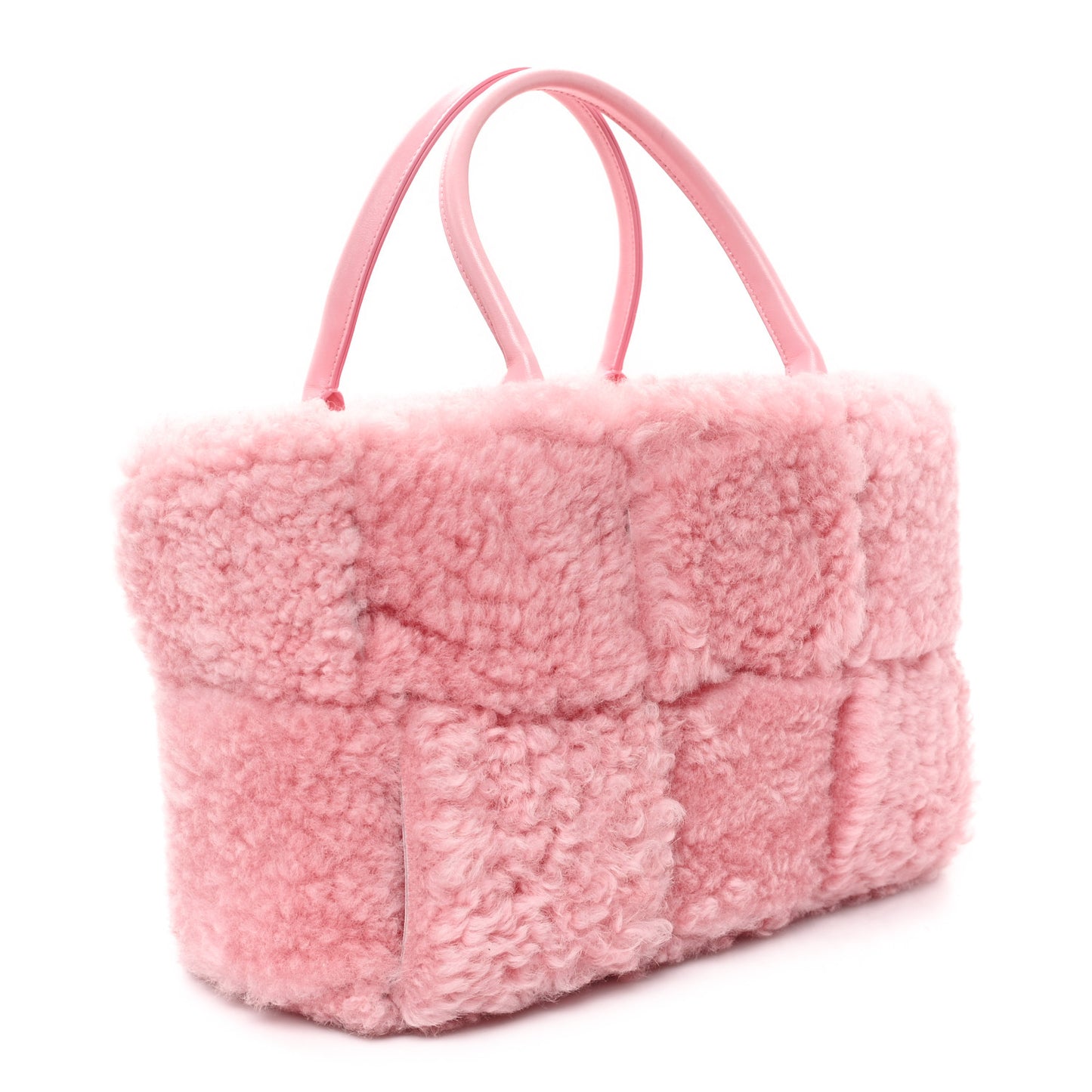 Shearling Small Intrecciato Arco Tote Popsicle