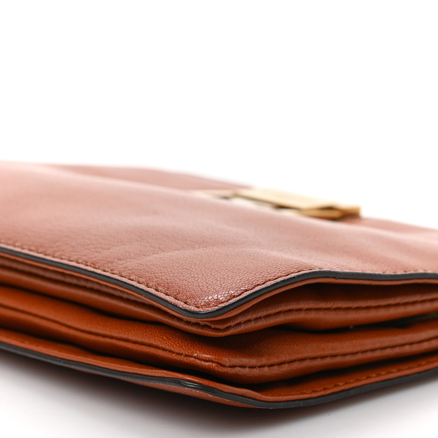 Goatskin GV3 Frame Clutch Chestnut