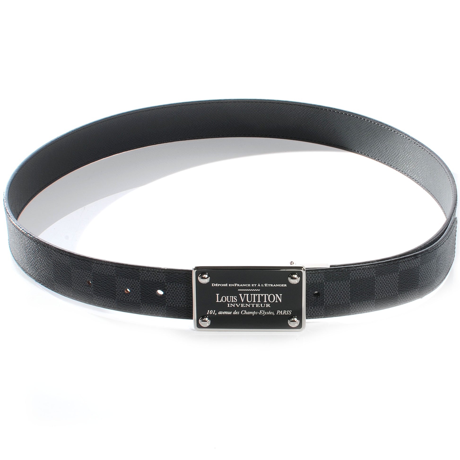 Louis Vuitton Damier Graphite Inventeur Reversible Belt 100 40 1 of 5