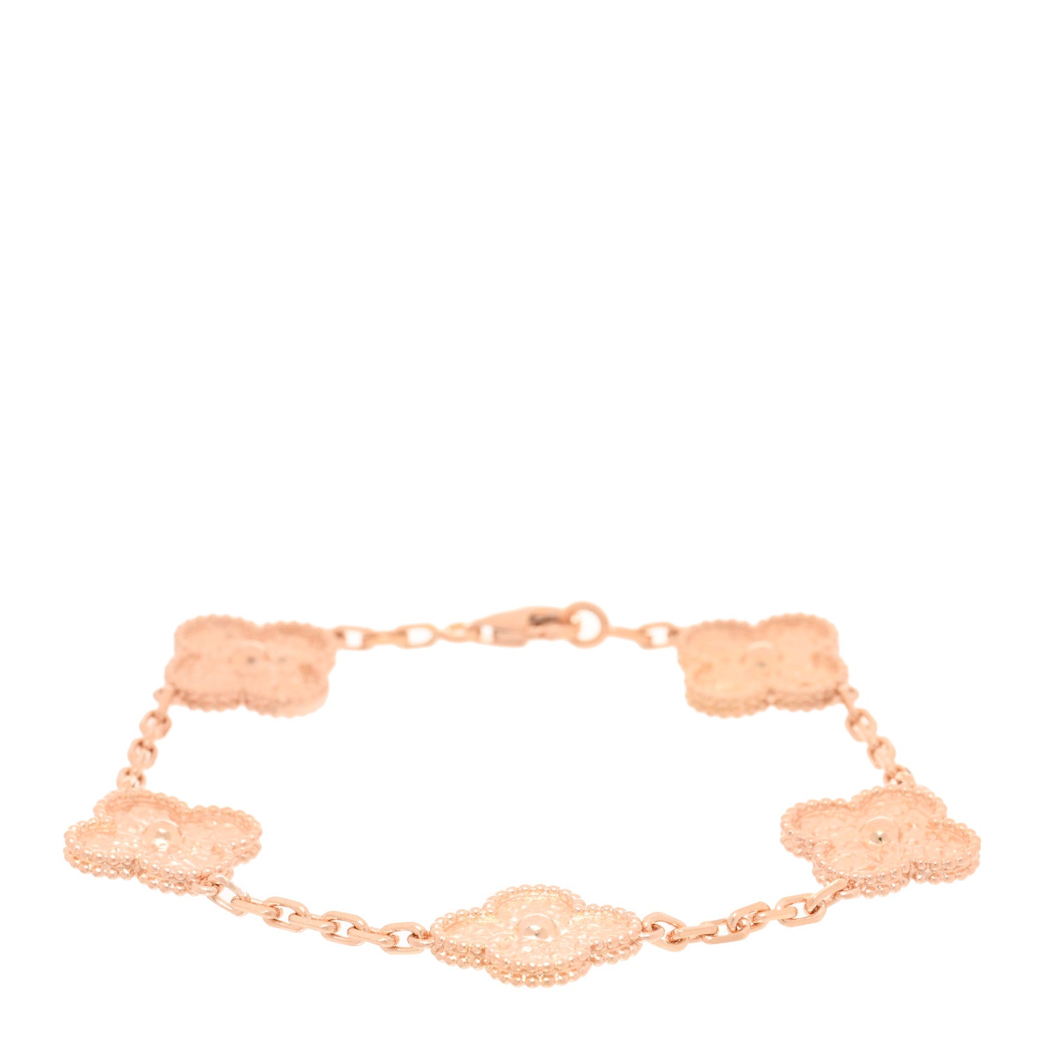 Van Cleef & Arpels 18K Rose Gold 5 Motifs Vintage Alhambra Bracelet 1 of 3