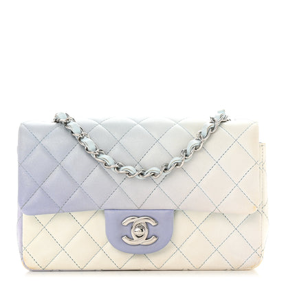 Chanel Perforated Lambskin Quilted Mini Rectangular Flap Light Blue Light Purple White 1 of 15