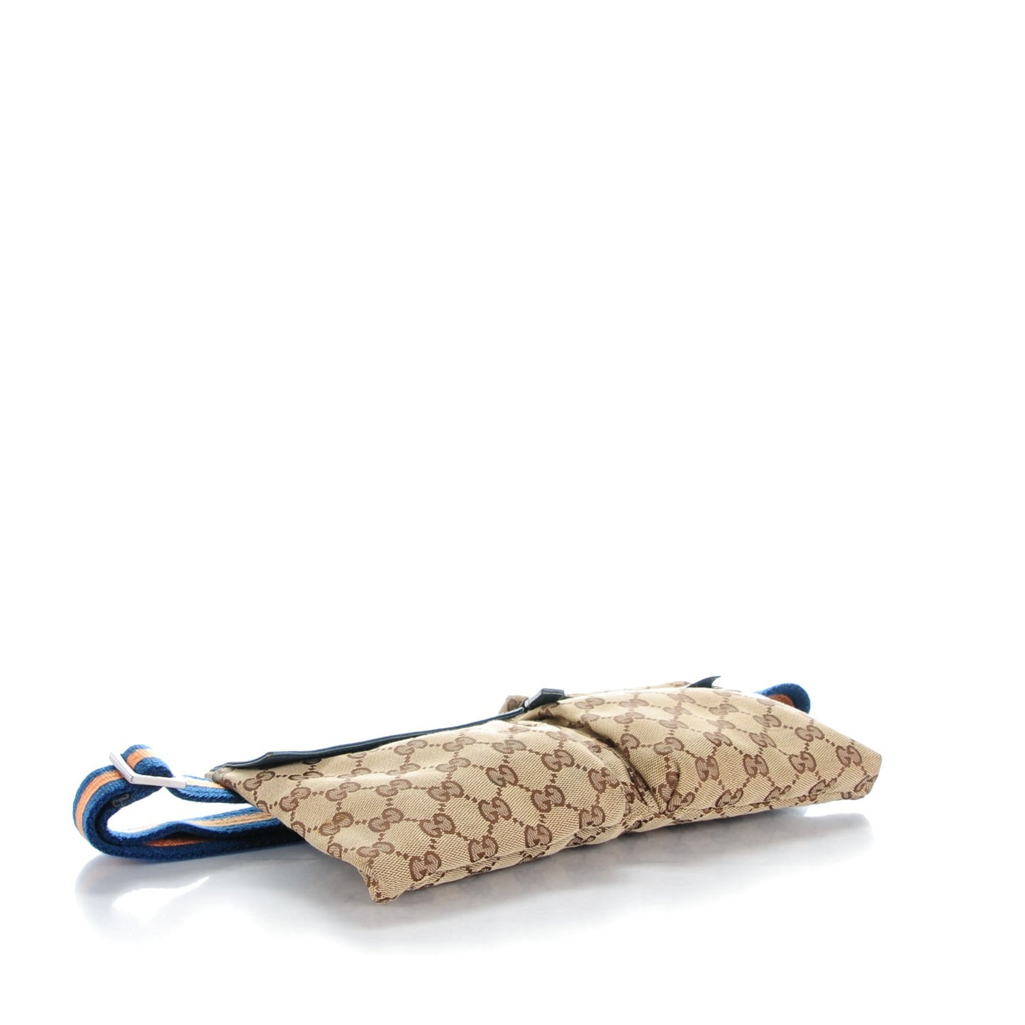GG Monogram Web Double Pocket Belt Bag Turquoise