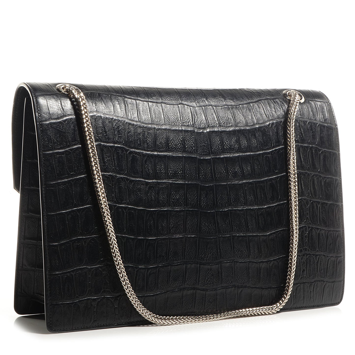 Croc Effect Calfskin Jumbo Betty Black
