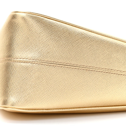 Prada Saffiano Lux Triangle Shoulder Bag Platino 8 of 9