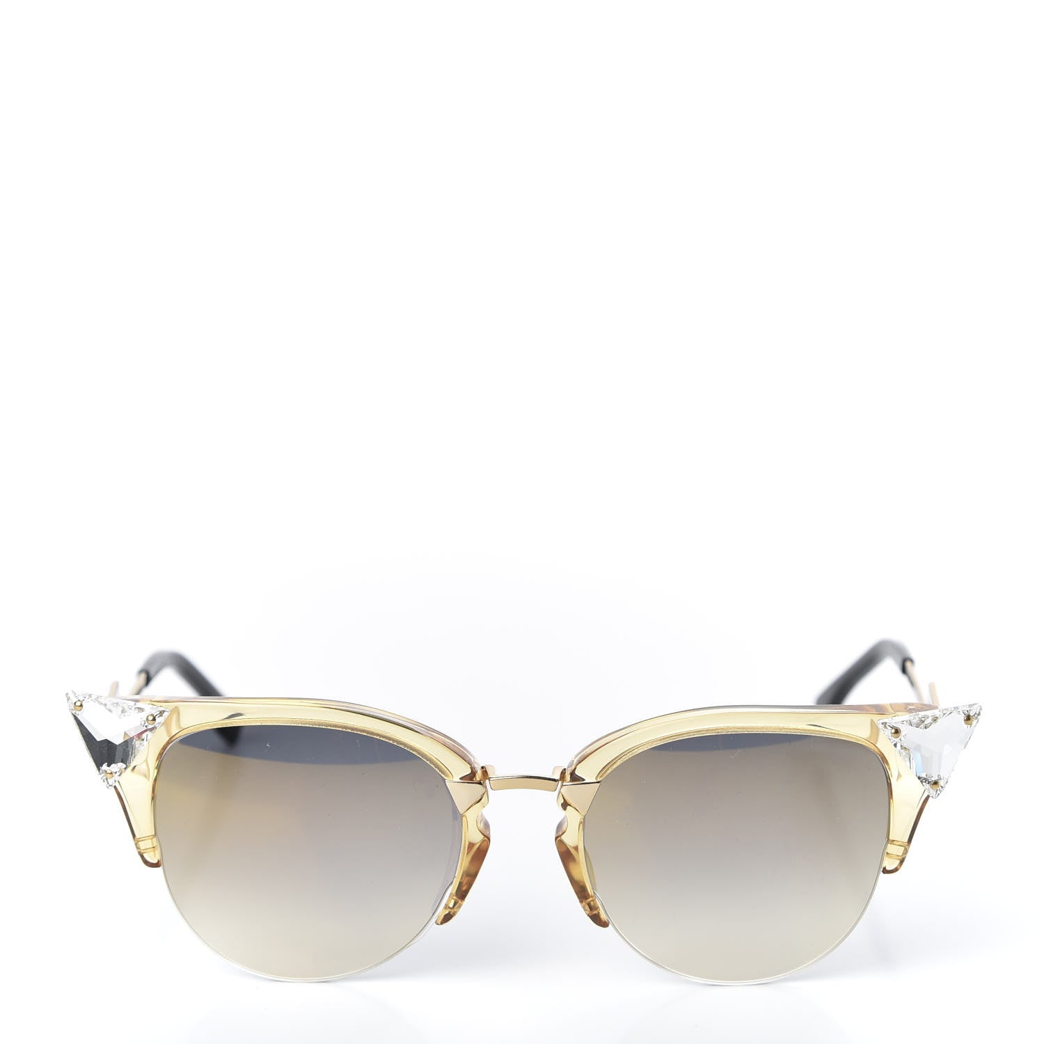 Fendi Metal Iridia Cat Eye Sunglasses FF 0041/S Gold 2 of 7