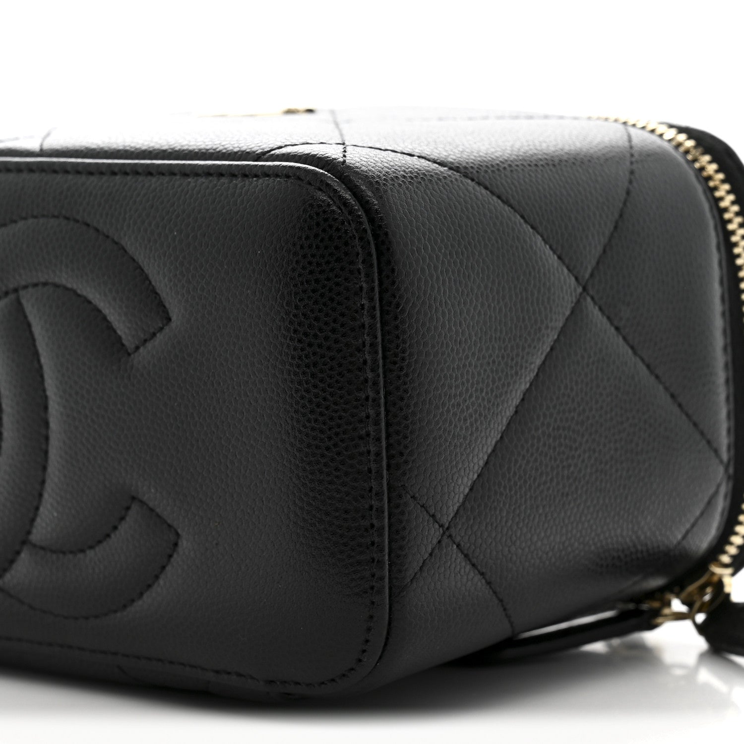 Chanel Caviar Quilted Top Handle Long Vanity Black 10 of 11