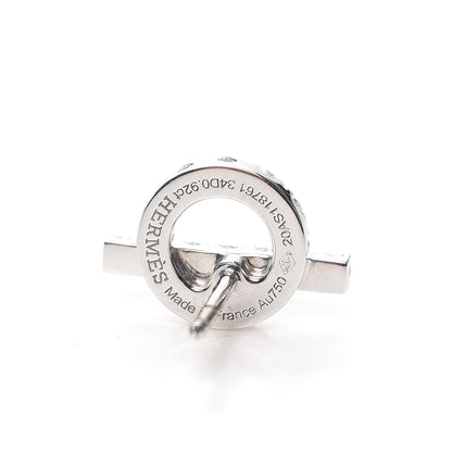 Hermes 18K White Gold Diamond Finesse Earrings 4 of 5
