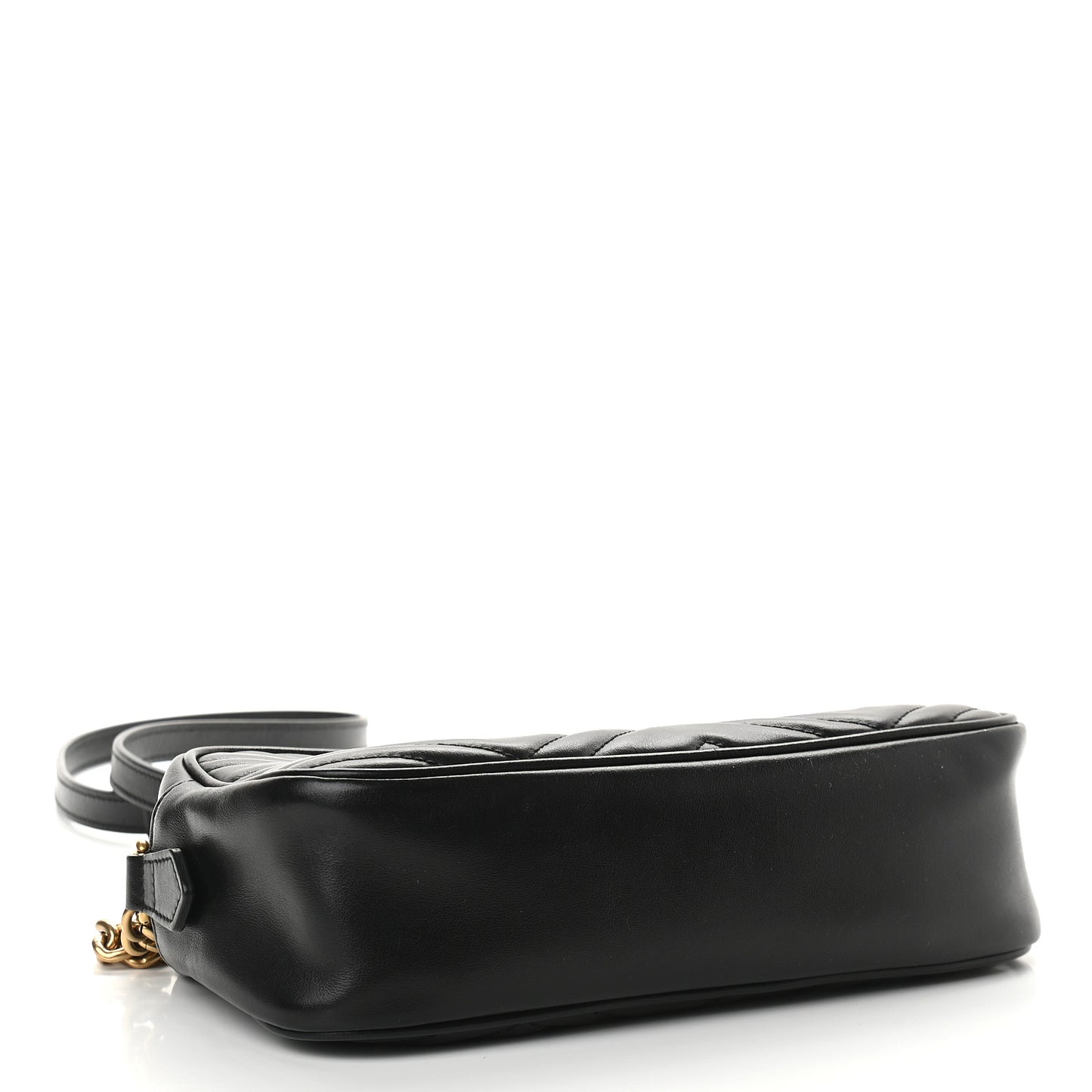 Calfskin Matelasse Small GG Marmont Chain Shoulder Bag Black