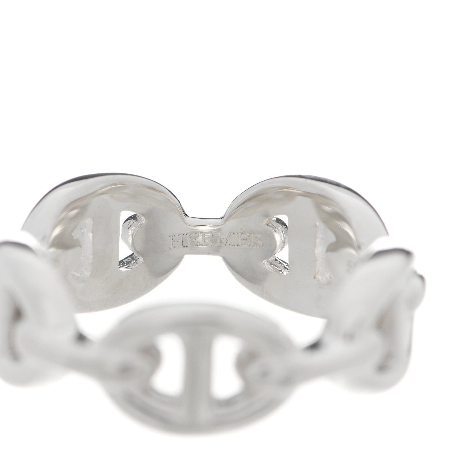 Hermes Sterling Silver PM Chaine d'Ancre Enchainee Band Ring 50 5.25 4 of 7