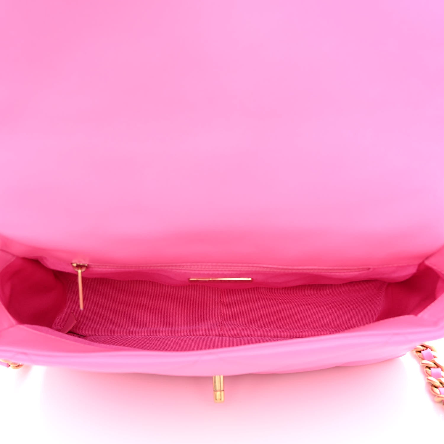Chanel Lambskin Quilted Large Chanel 19 Flap Neon Pink 5 of 10