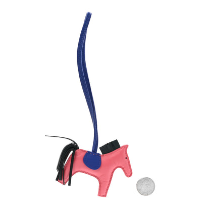 Hermes Milo Lambskin Grigri Rodeo Horse Bag Charm PM Rose Azalee Vert Cypress Bleu Electrique 2 of 5
