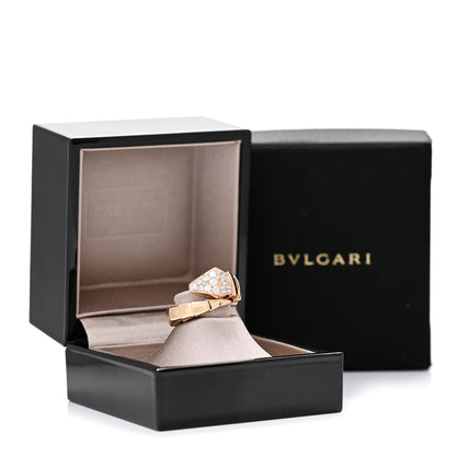 Bulgari 18K Rose Gold Diamond Serpenti Viper Ring S 6 of 6