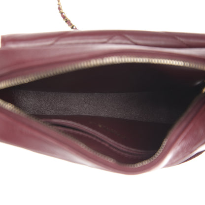 Chanel Shiny Lambskin Chevron Stitched Small Coco Camera Case Bag Burgundy 6 of 12