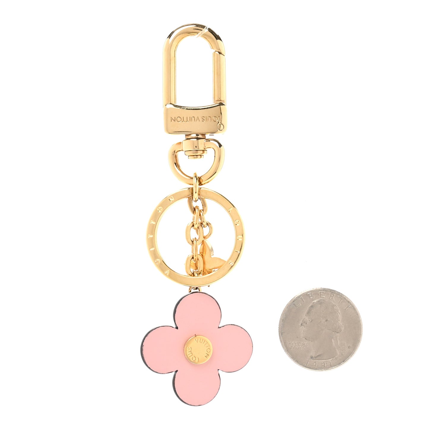 Monogram Blooming Flowers BB Bag Charm Key Holder Pink