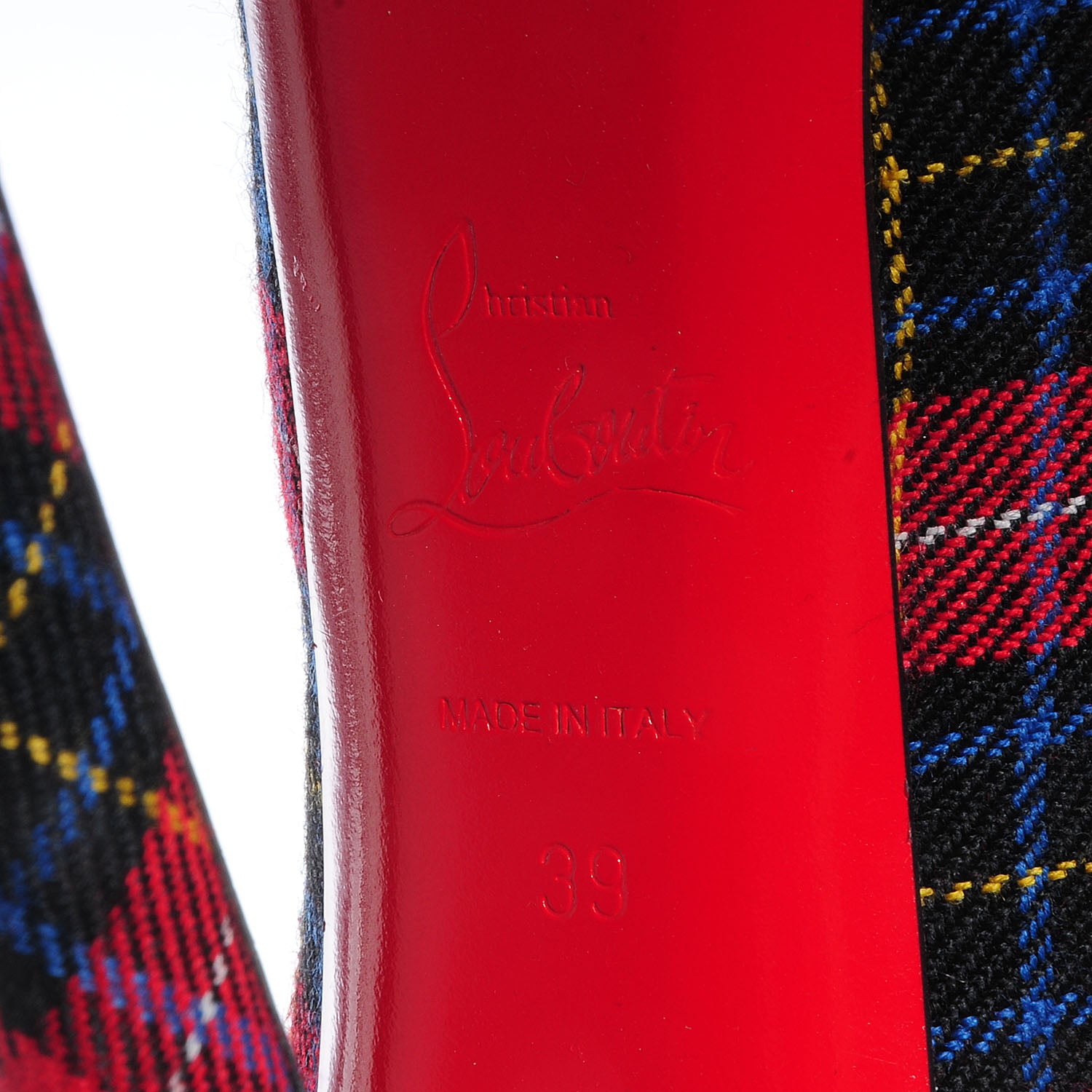 Christian Louboutin Fabric Tartan Print Lady Daf 160 Pumps 39 5 of 5