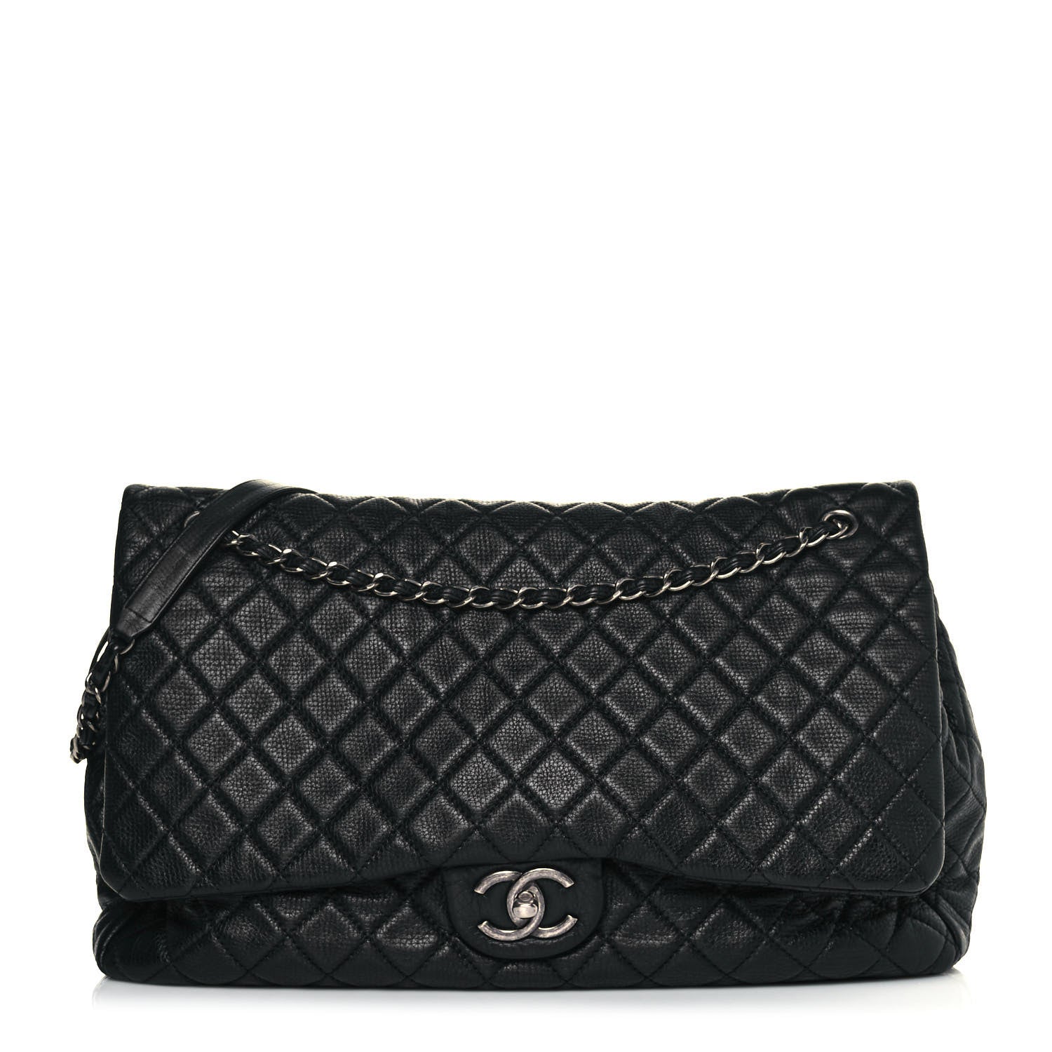 Chanel Calfskin Quilted XXL Travel Flap Bag Black 1 of 17