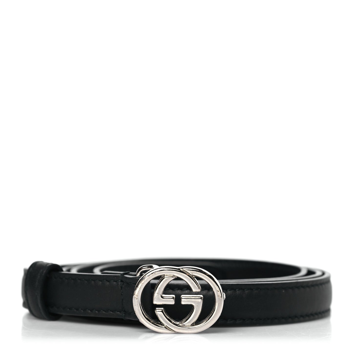Moon Calfskin Nickel Interlocking G 20mm 90 36 Black