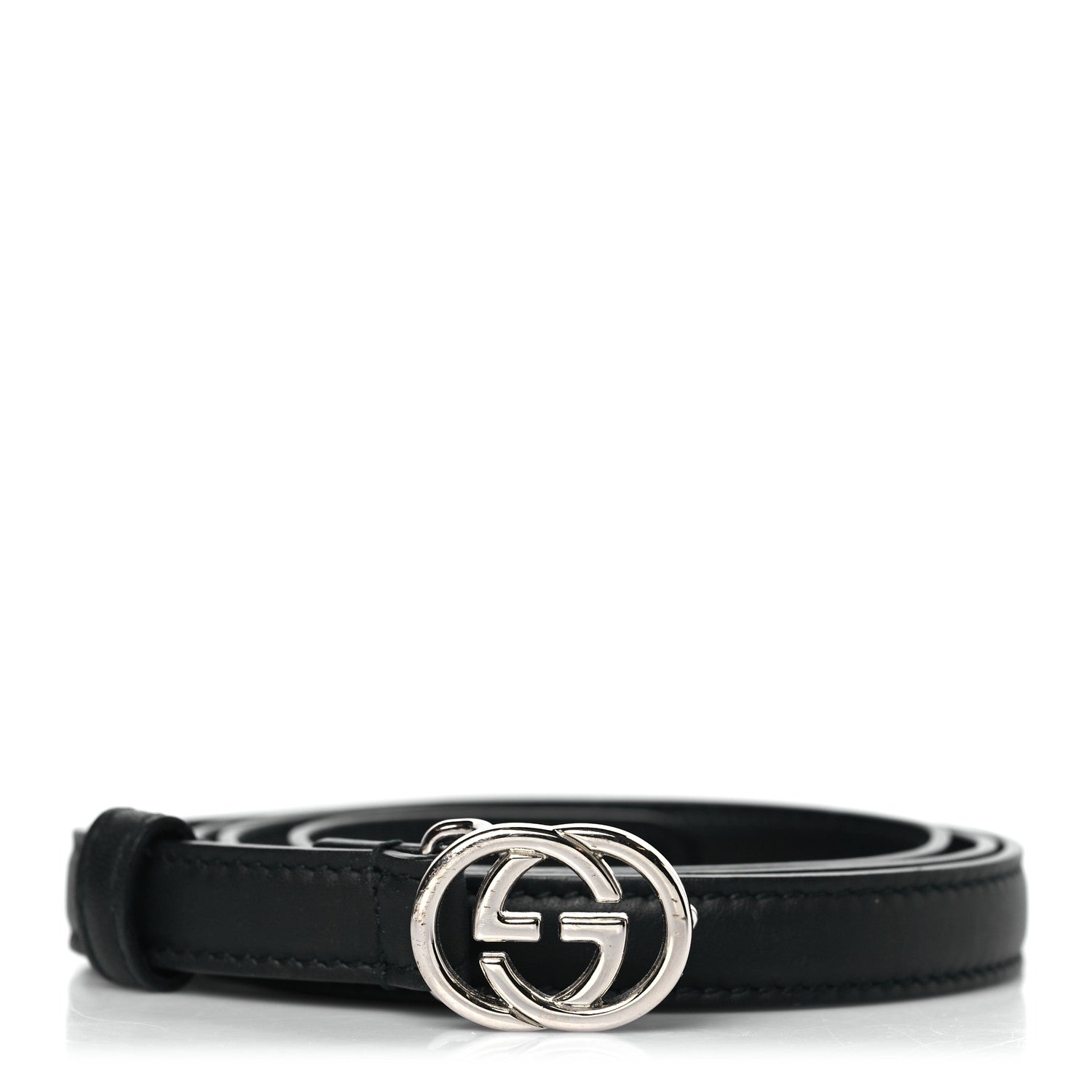 Gucci Moon Calfskin Nickel Interlocking G 20mm 90 36 Black 1 of 6