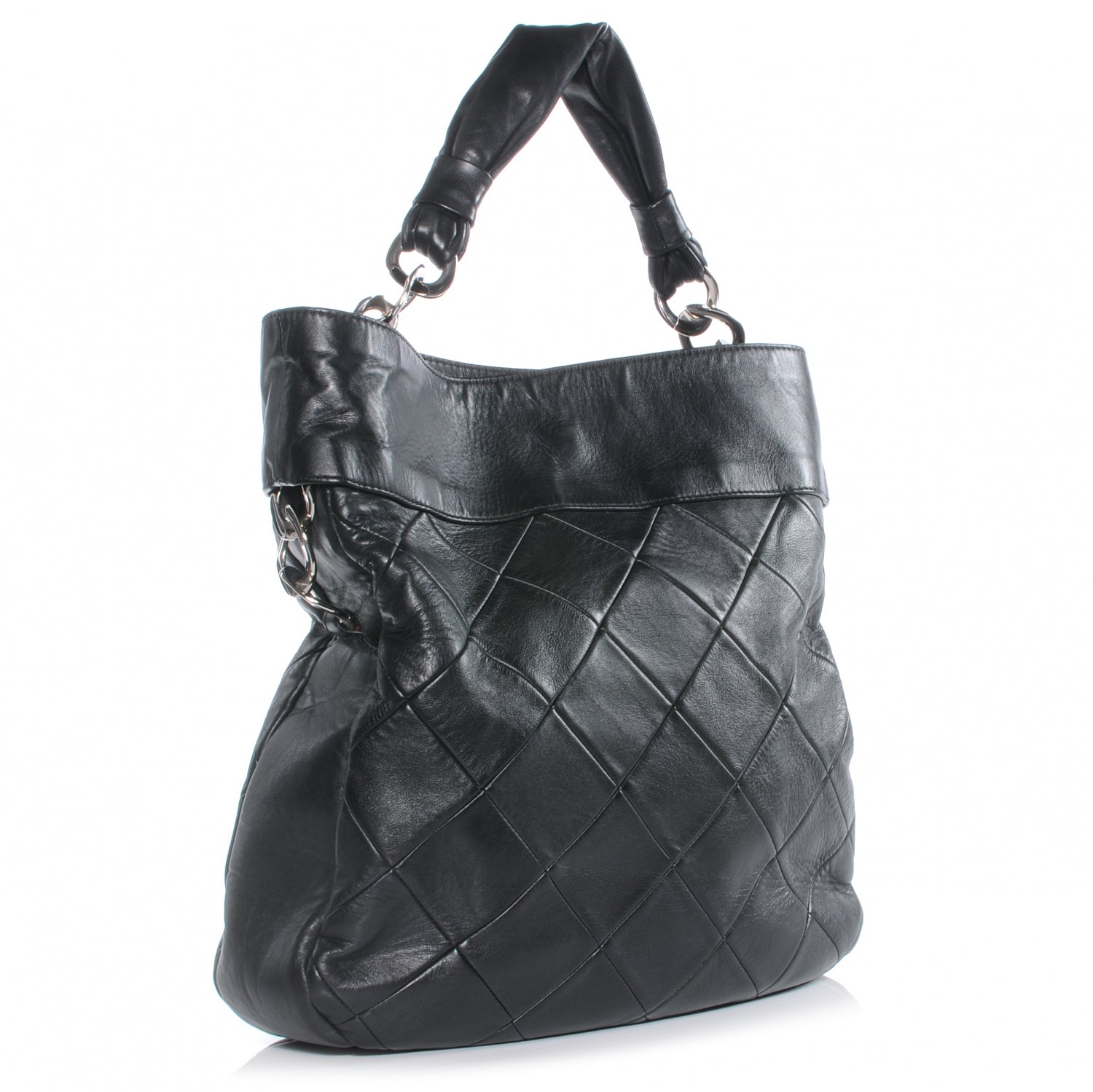Chanel Calfskin Quilted Chain Hobo Black 3 of 7