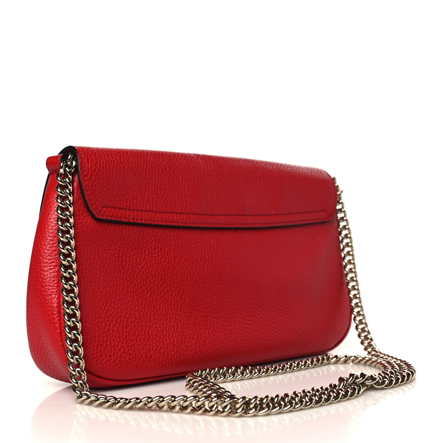 Gucci Pebbled Calfskin Medium Soho Flap Crossbody Vibrant Red 3 of 9