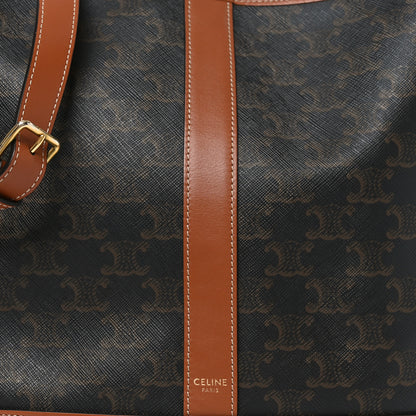 Celine Triomphe Canvas Calfskin Medium Bucket Bag Tan 7 of 9