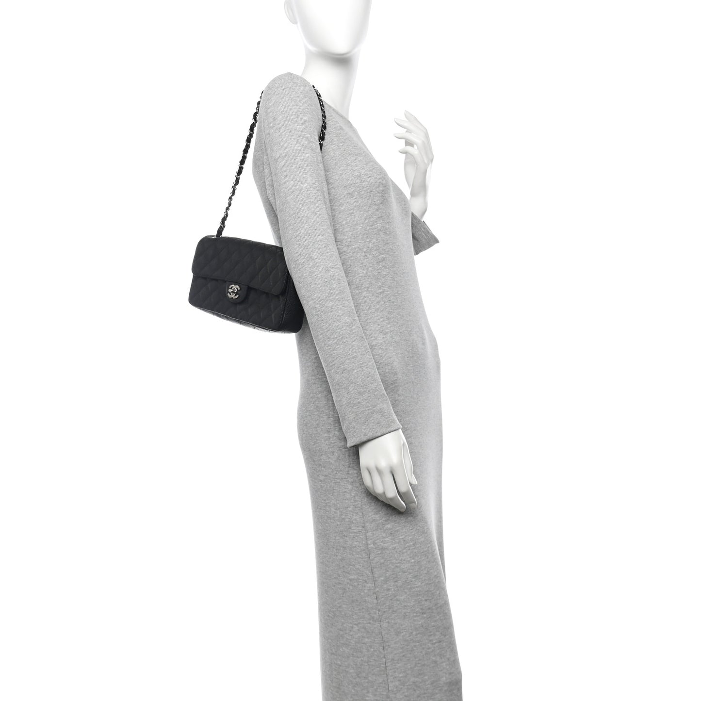 Caviar Quilted East West Flap Black