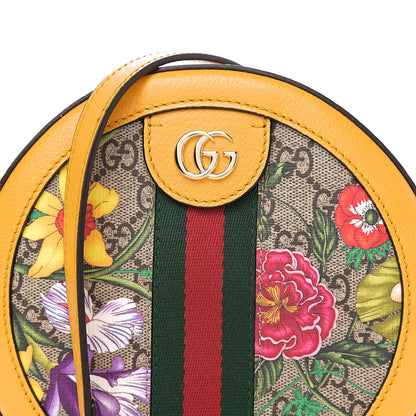 Gucci GG Supreme Monogram Flora Web Mini Ophidia Round Shoulder Bag Beige Multicolor Crop 7 of 9