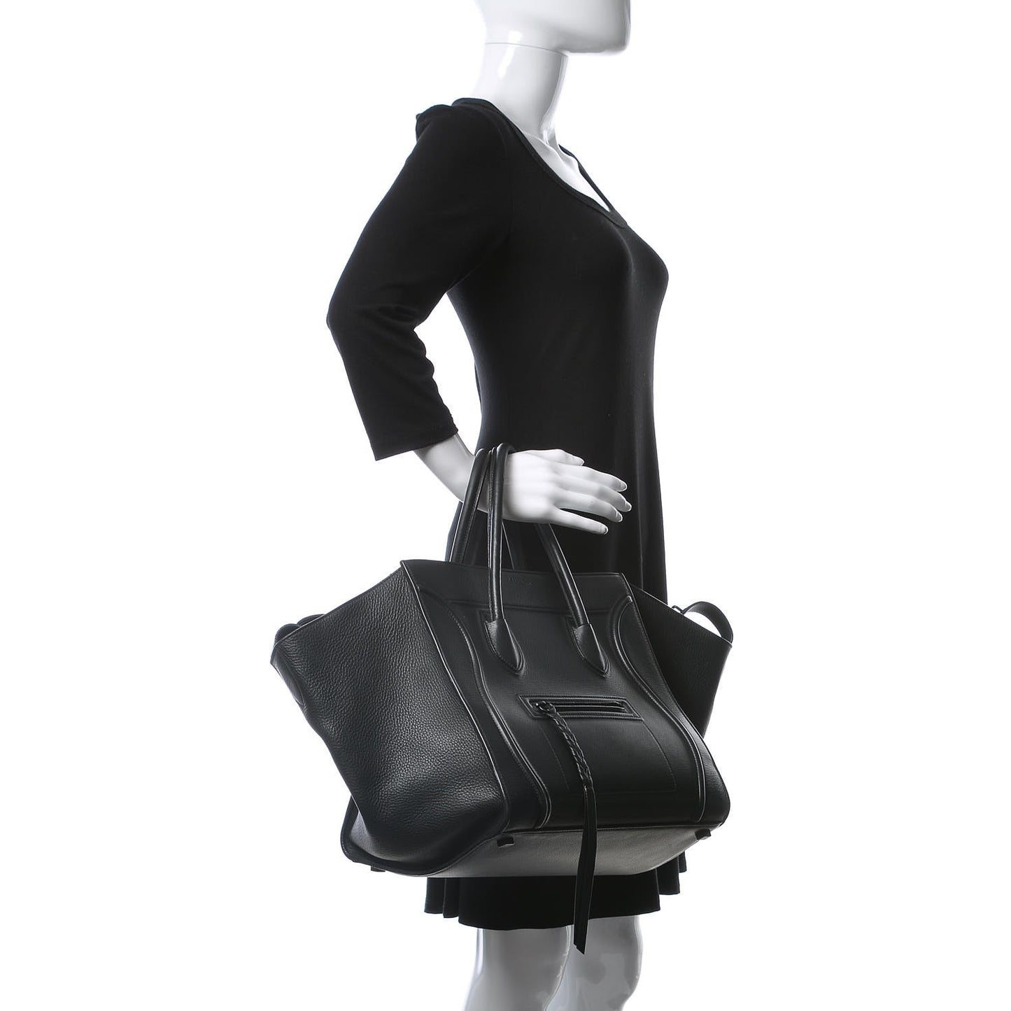 Supple Calfskin Medium Phantom Luggage Black