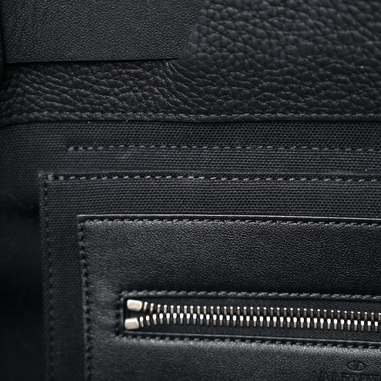 Grained Calfskin Rockstud Backpack Black