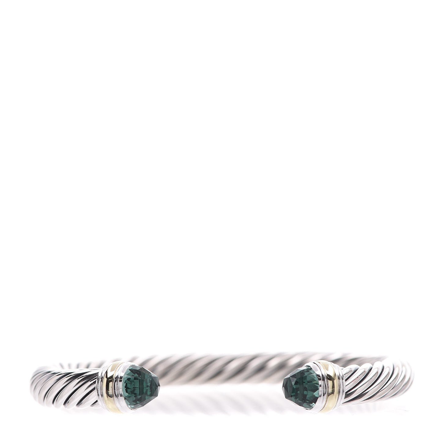 Sterling Silver 14K Yellow Gold Prasiolite 7mm Cable Classics Bracelet