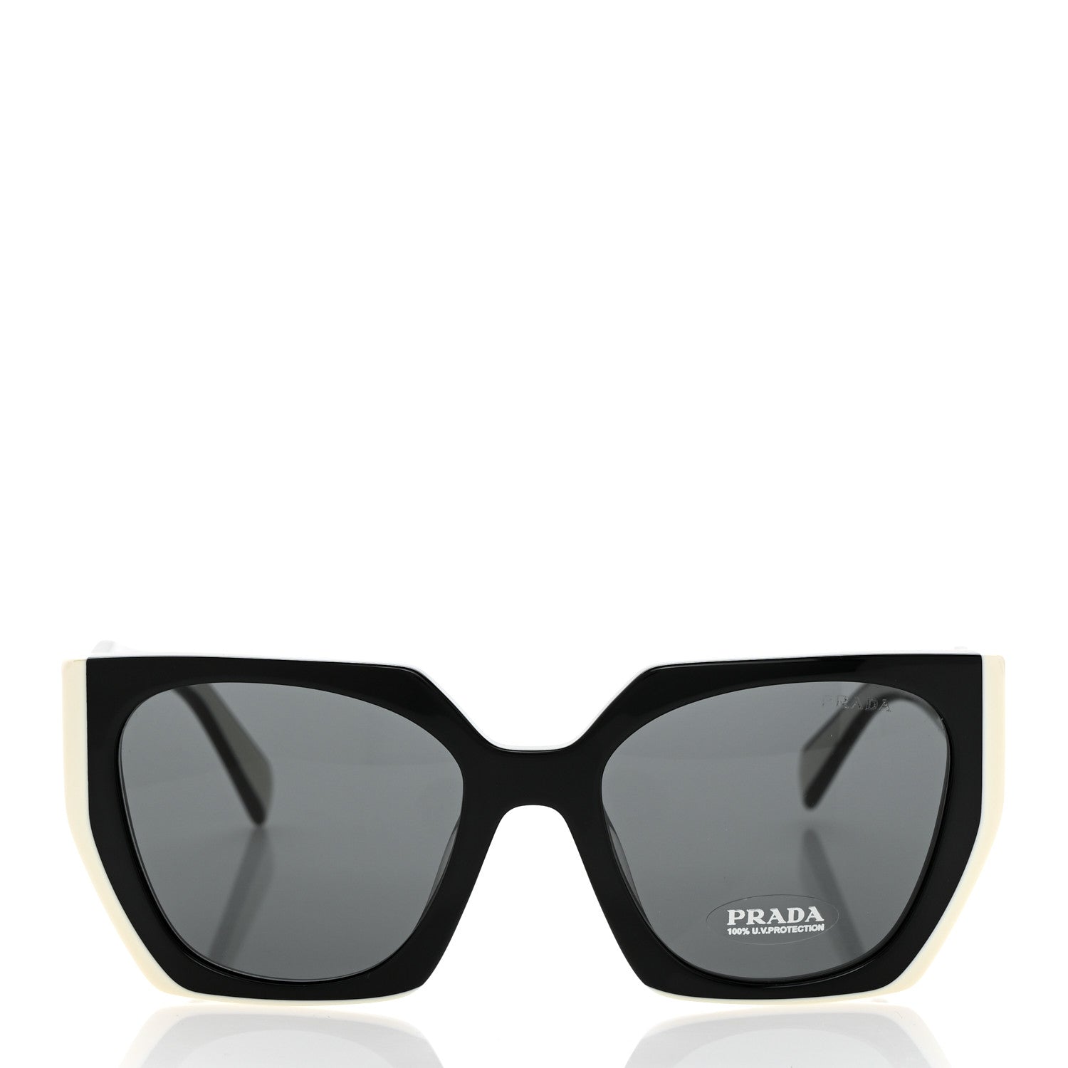 Prada Acetate Sunglasses SPR 15W Black White 2 of 8