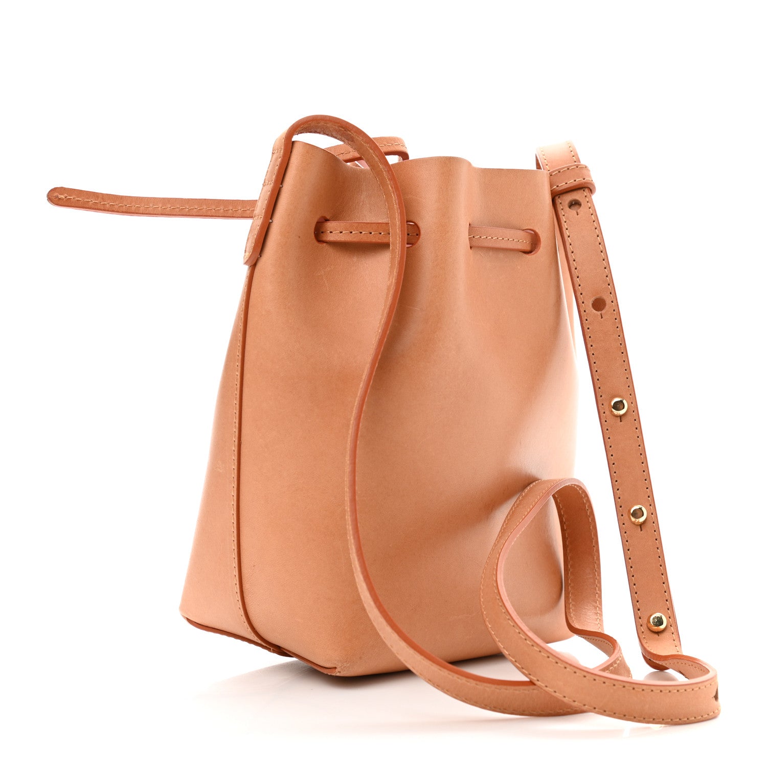 Mansur Gavriel Vegetable Tanned Calfskin Mini Bucket Bag Camello Rosa 2 of 10