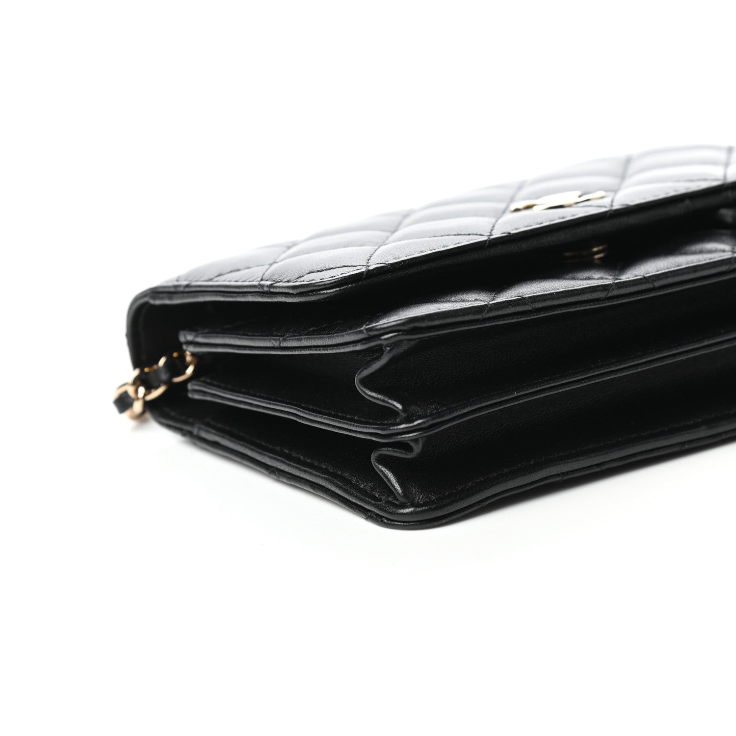 Chanel Lambskin Quilted Mini Camellia Bow Wallet On Chain WOC Black 8 of 10