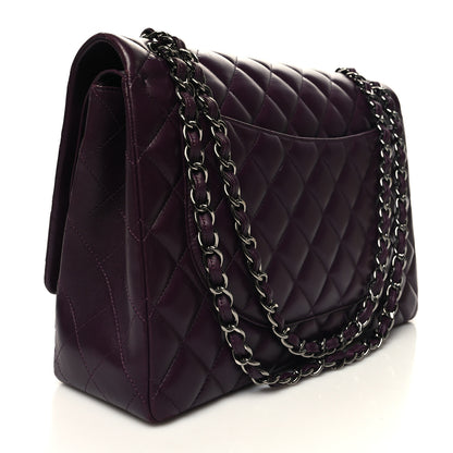 Chanel Lambskin Quilted Maxi Double Flap Plum 3 of 13