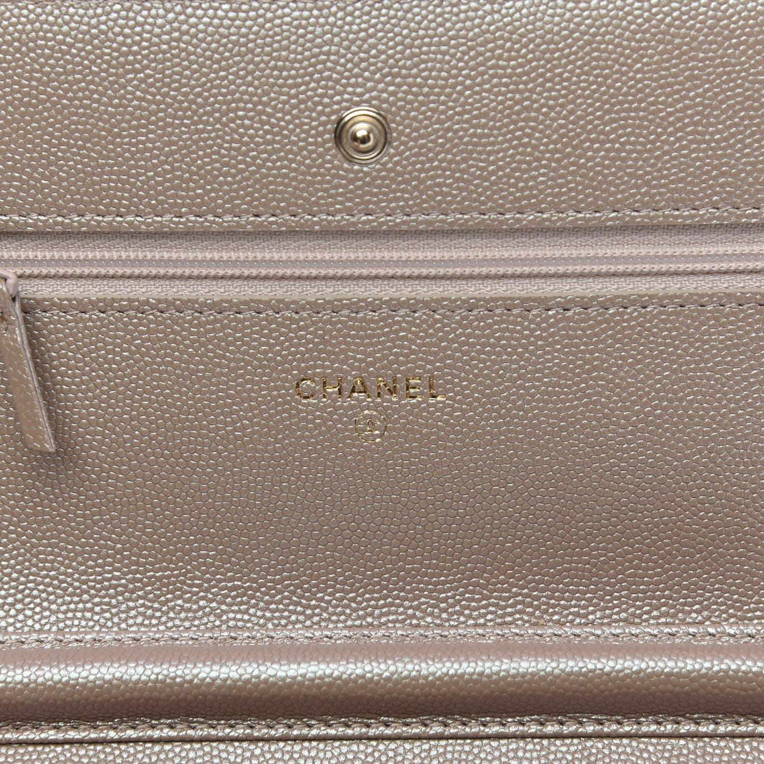 Chanel Iridescent Caviar Quilted Wallet On Chain WOC Beige 8 of 12