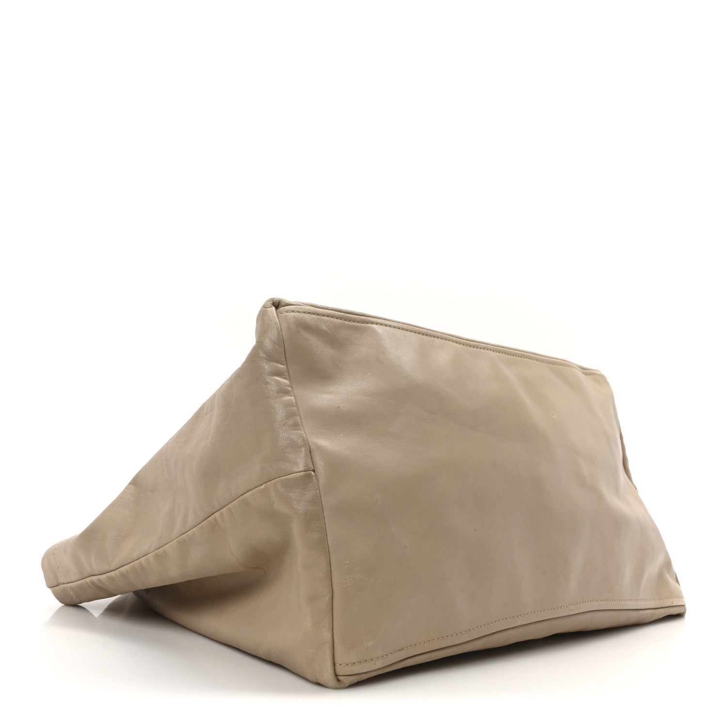 Prada Soft Calf Chain Tote Beige 4 of 10