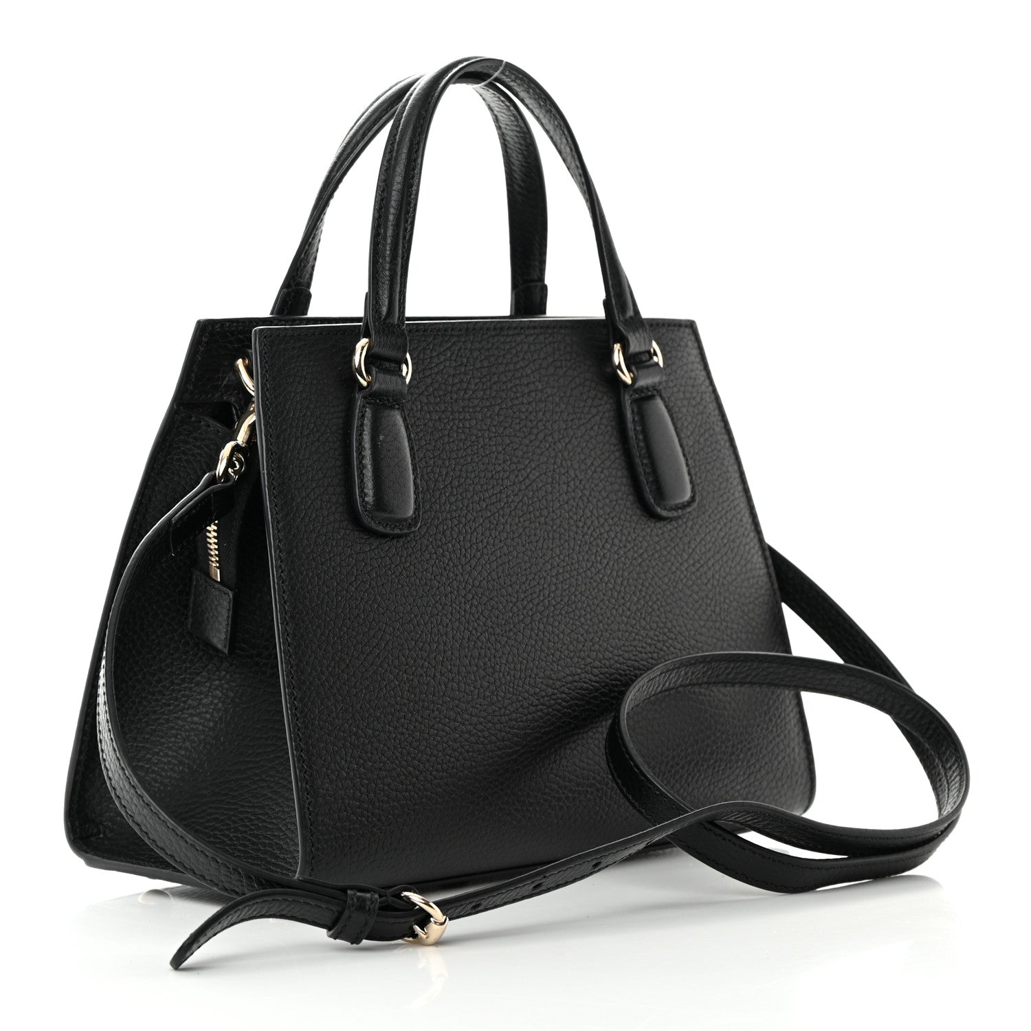 Gucci Pebbled Calfskin Medium Soho Top Handle Satchel Black 3 of 15