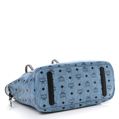 MCM Visetos Medium Project Reversible Shopper Tote Munich Blue 5 of 17