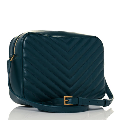 Saint Laurent Calfskin Matelasse Monogram Lou Camera Bag Sea Turquoise 3 of 12