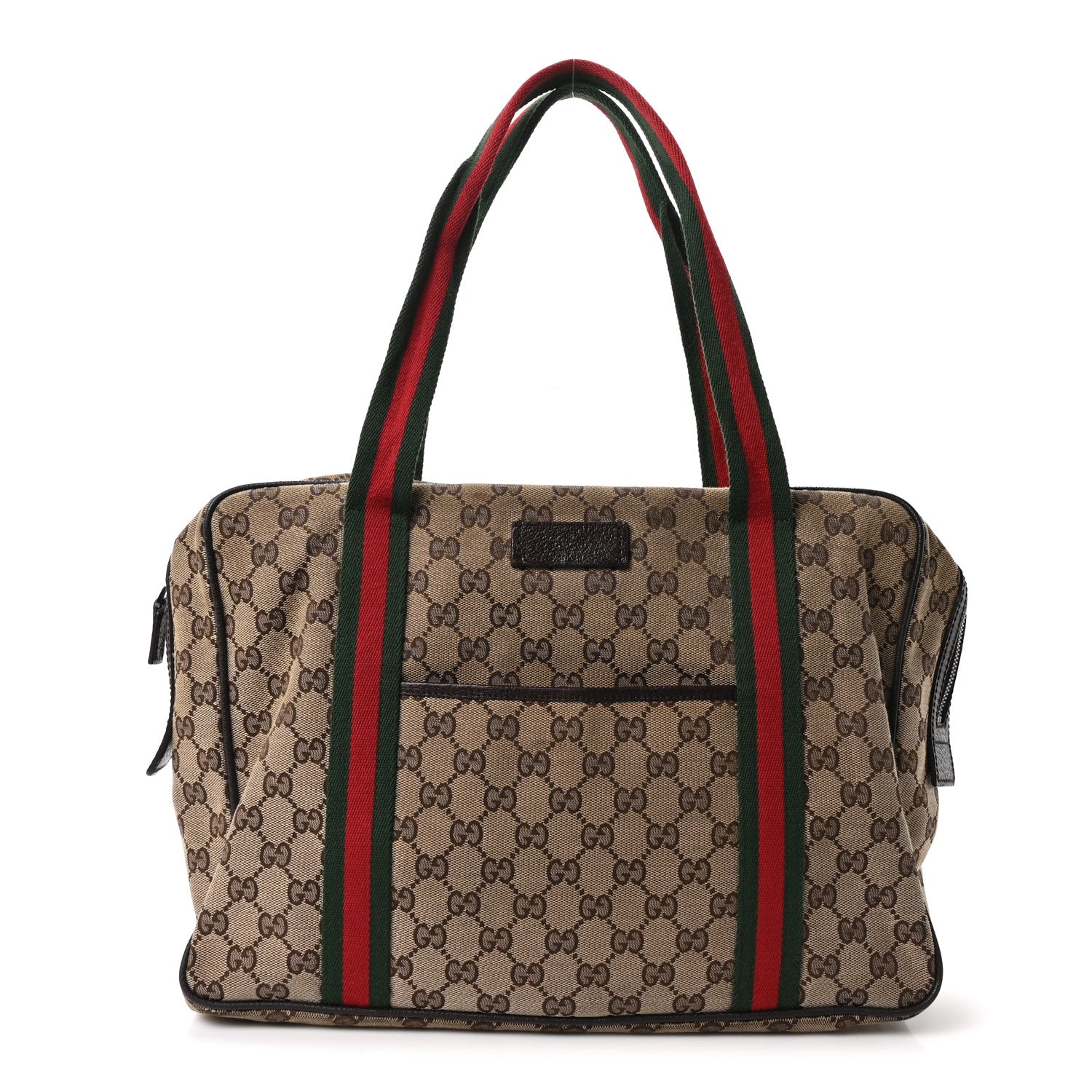 Gucci Monogram Web Carry On Tote Dark Brown 1 of 10