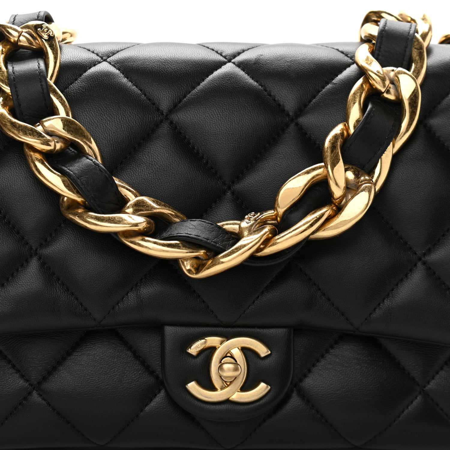 Chanel Lambskin Quilted Large CC Funky Town Flap Black 8 of 10