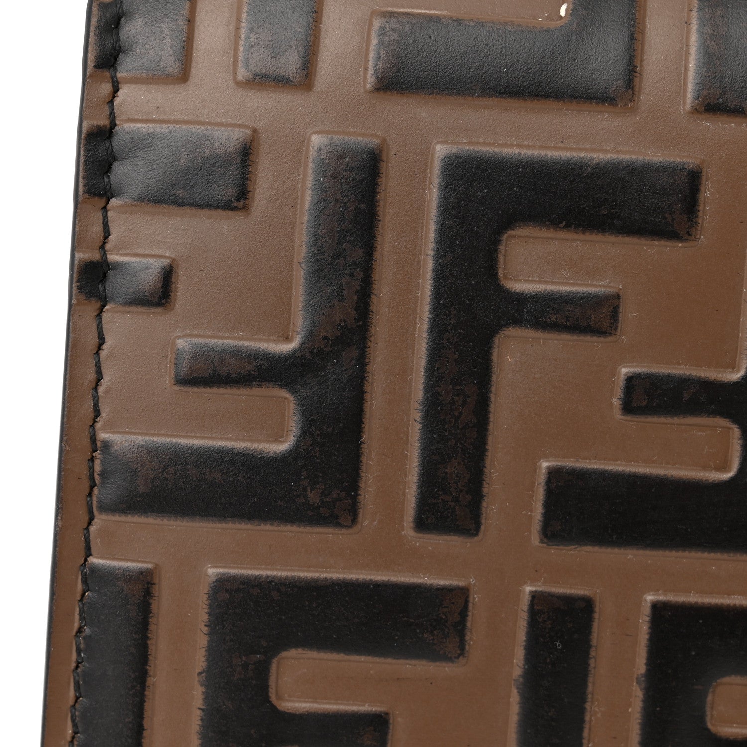 Fendi Vitello Liberty Bi-Color FF 1974 Embossed Small Kan U Shoulder Bag Maya Black 16 of 21