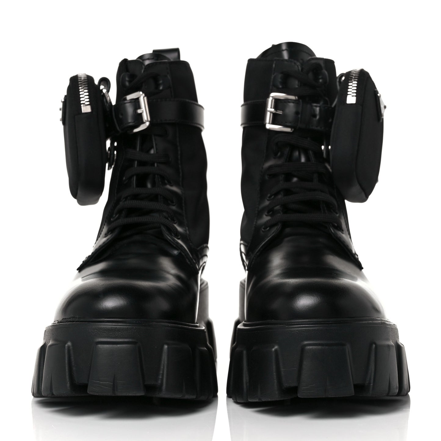 Spazzolato Rois Re-Nylon Metal Triangle Logo Monolith Pouch Pocket 55mm Boots 39.5 Black