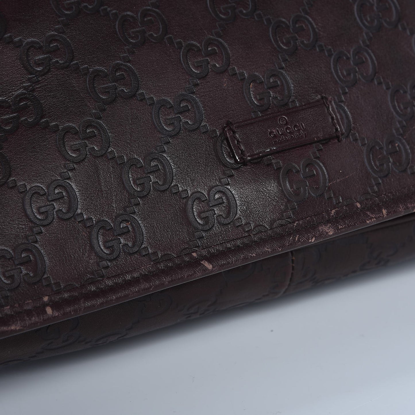 Guccissima Flap Messenger Bag Dark Brown