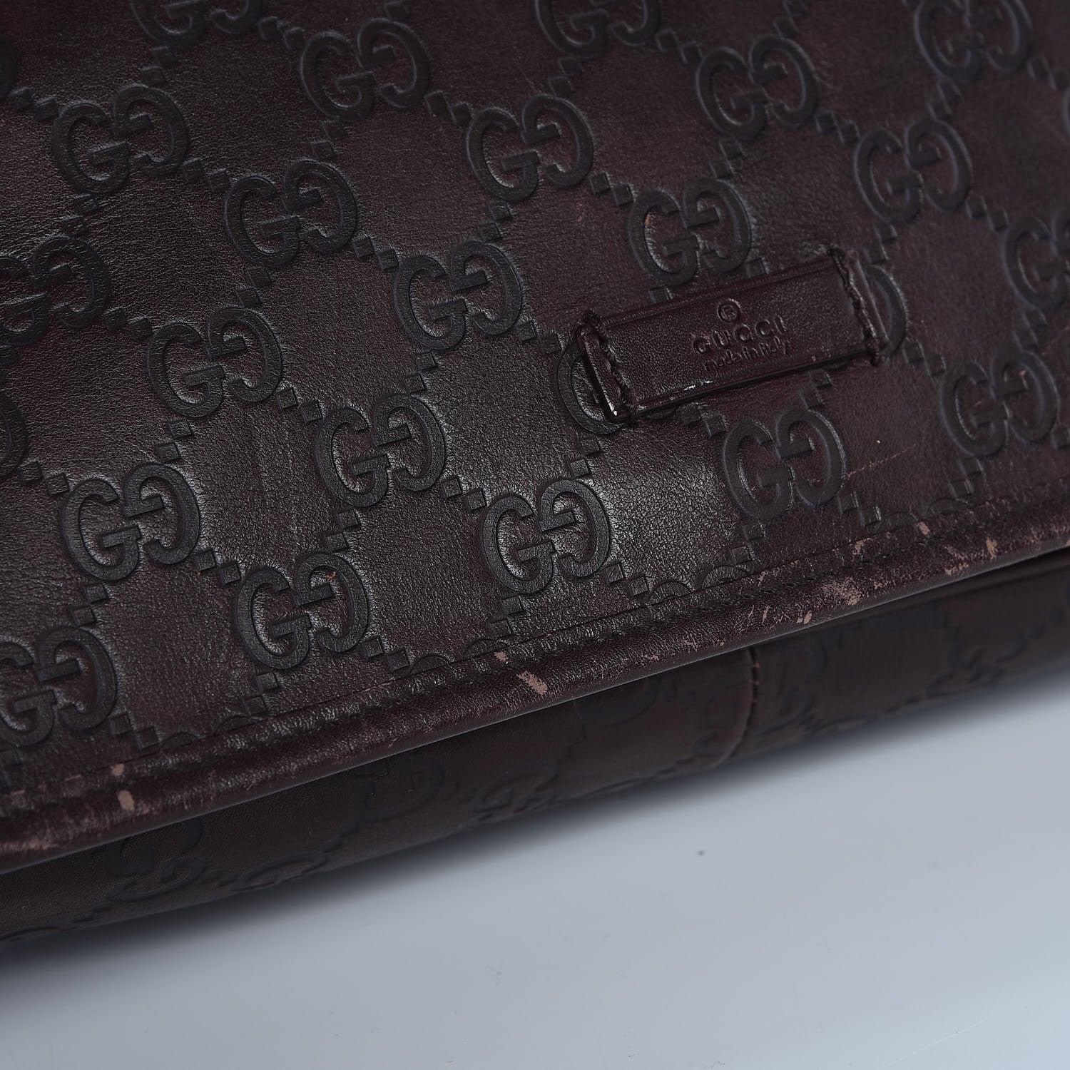 Gucci Guccissima Flap Messenger Bag Dark Brown 14 of 27