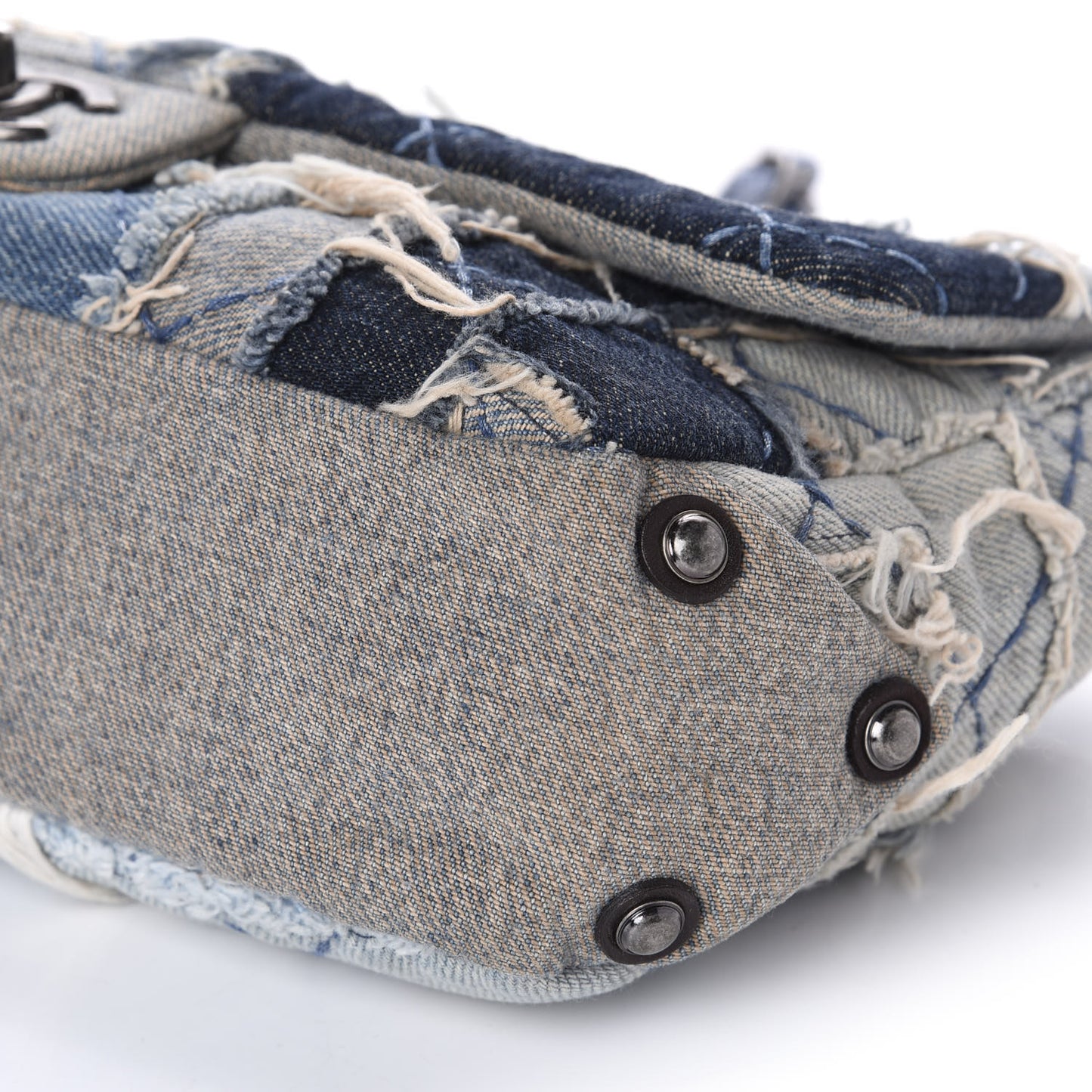 Denim Patchwork Paris Dallas Single Flap Blue